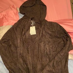 Barefoot Dreams Hooded Espresso Cardigan